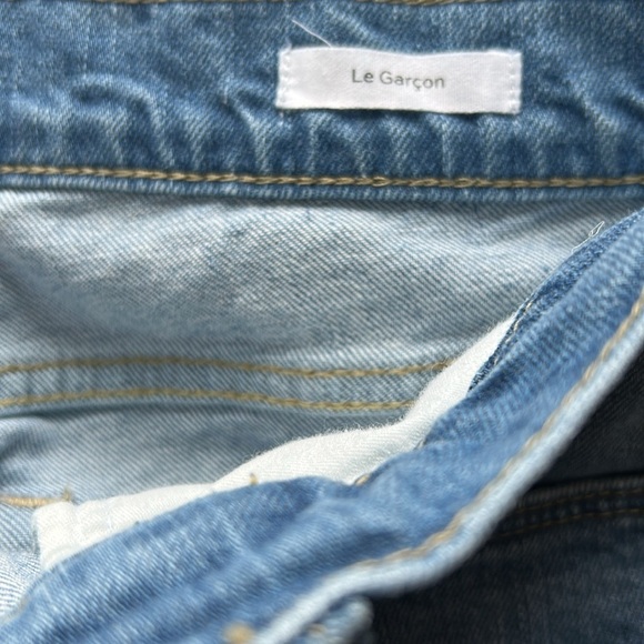 Frame Denim Le Garçon Jean Deepwater Raw Hem Boyfriend Mid Rise Relaxed Fit 26 - Picture 12 of 15